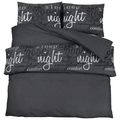 Grey Microfibre Duvet Cover Set