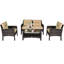 Ensemble de 4 canapés de patio sans rotin avec coussin et table basse