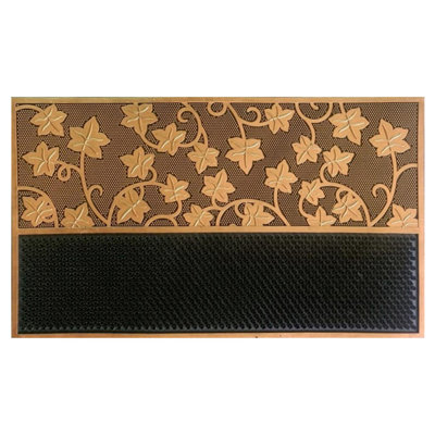 Tapis de porte en caoutchouc noir / brun l 30 po x L 18 po Direct Home Textiles