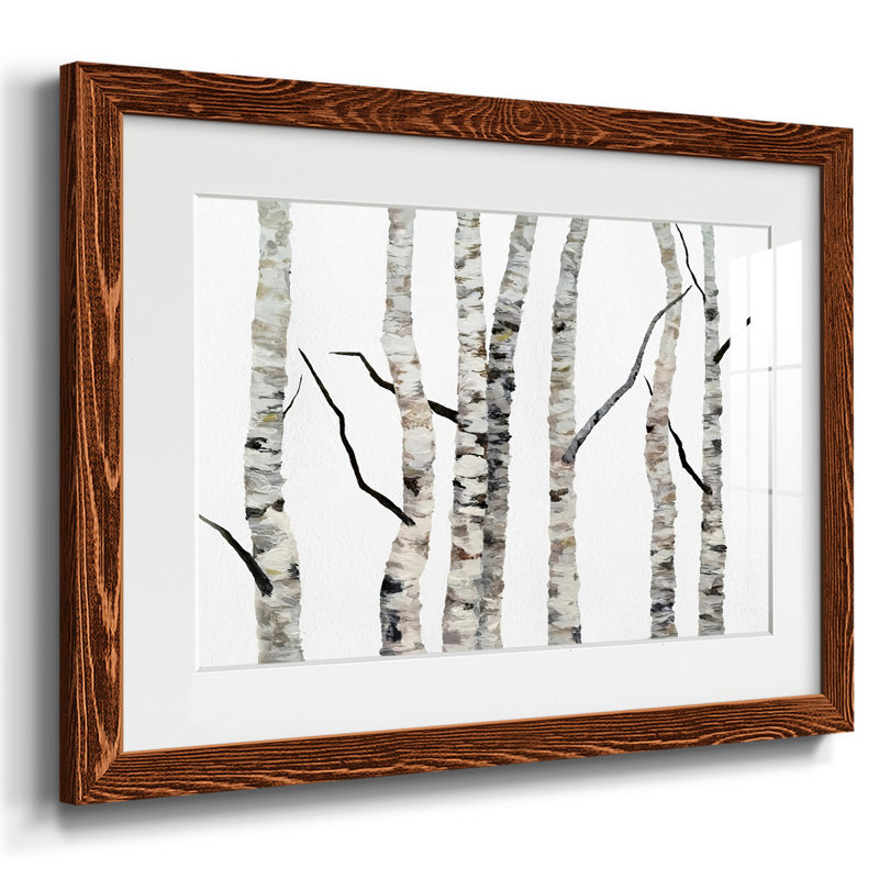 Birch Trees II - reproduction encadrée rustique avec tableau mat, Érable, H 28 po x l 42 po x P 1,5 po