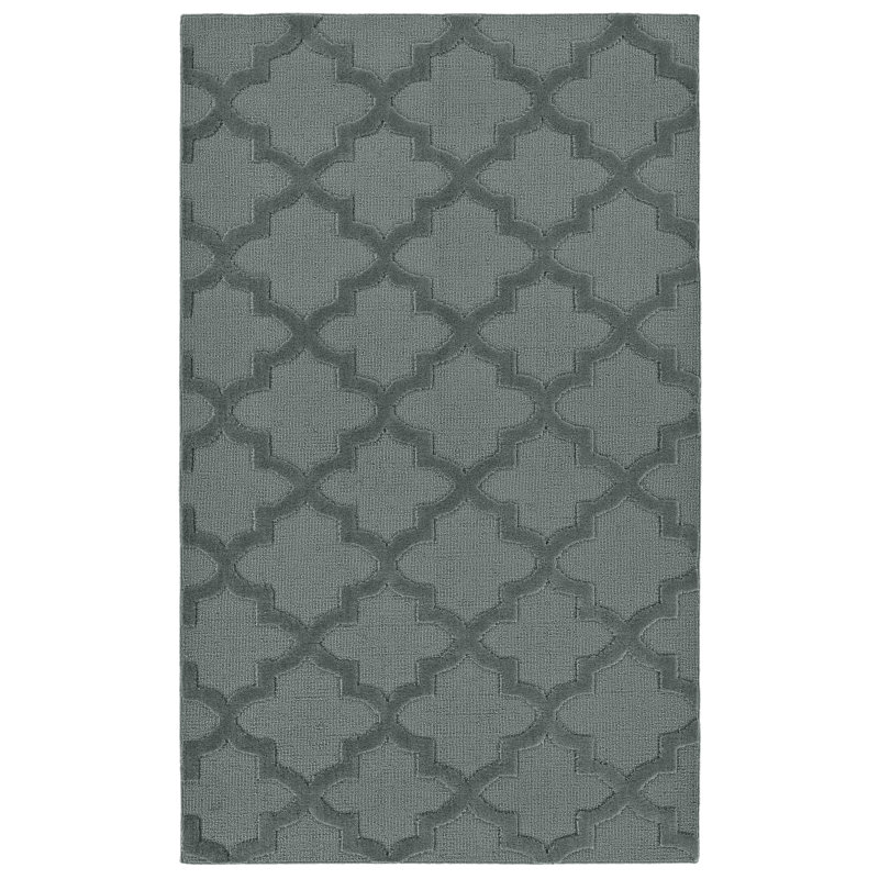 Sea Foam Nasturtium Cut-loop Trellis Area Rug by, Rectangle 6' x 9'
