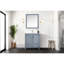 Gris foncé foncé 30 po Meuble-lavabo large avec surface en marbre, fabrication en bois massif, fermeture en douceur, une armoire intérieure, tiroir, tablette ouverte, pré-percé pour l'installation du robinet, salle de bain longue durée-907886174