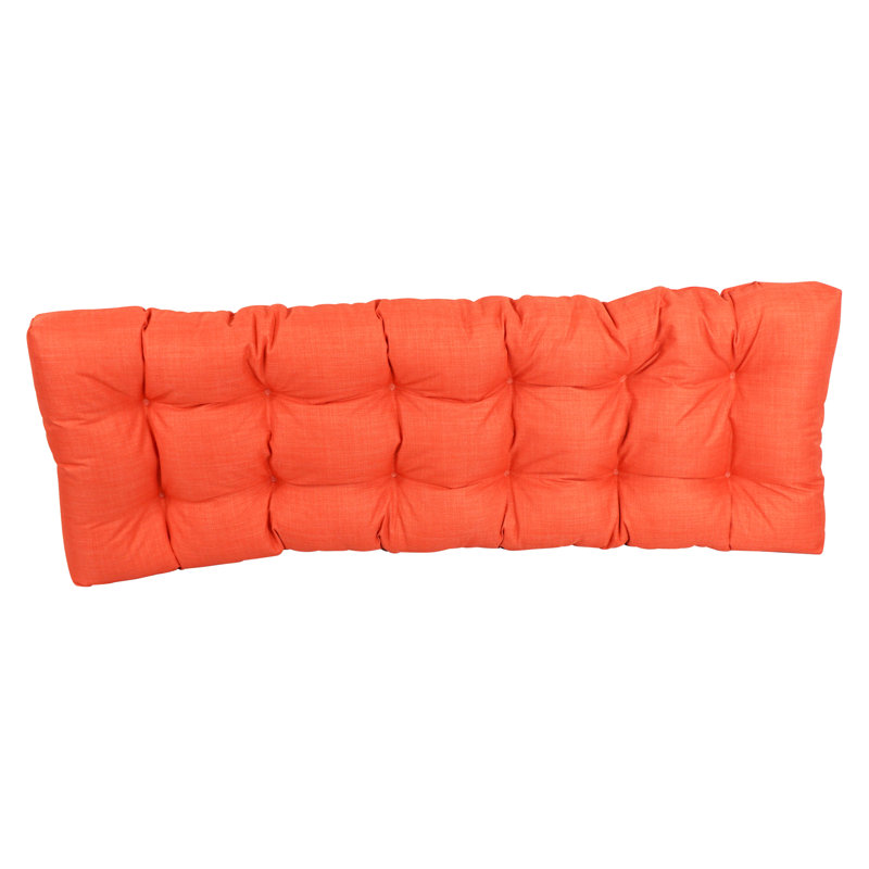 Coussin de siège intérieur / extérieur en polyester filé, Tangerine, L 46 po x P 19 po