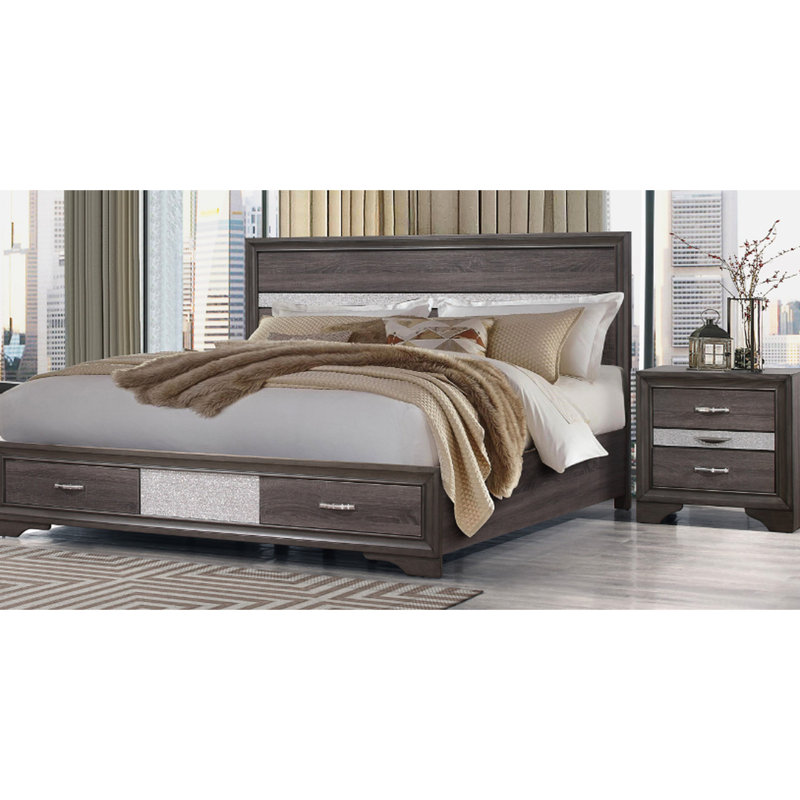 Lit très grand Sparkle Grey, King