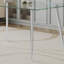 0.32" Thick Tempered Glass Top Dining Table With Silver Stainless Steel Legs