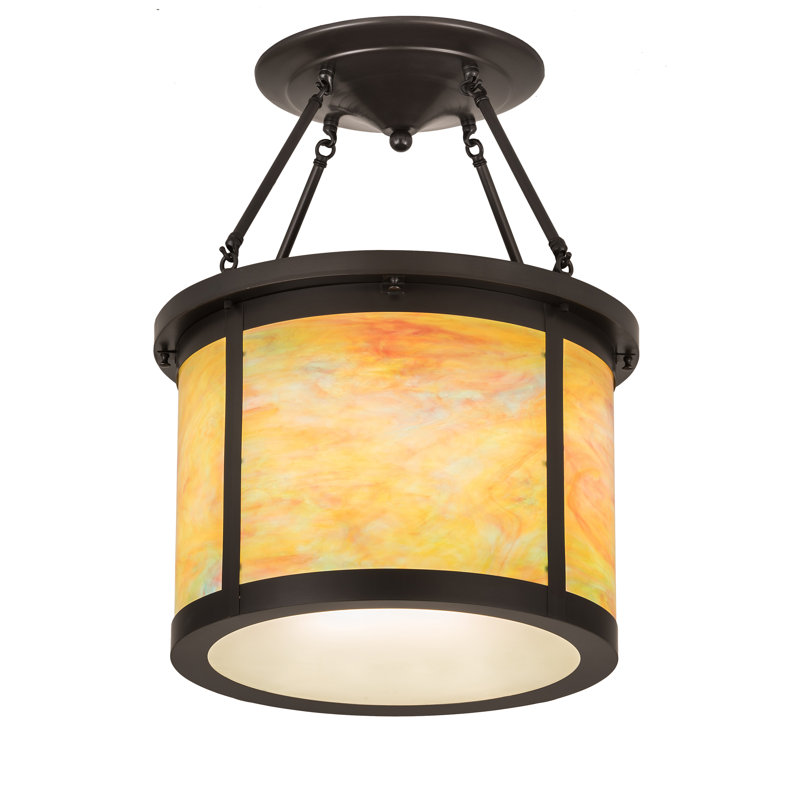 Arts & Crafts 4 - Light Semi Flush Mount
