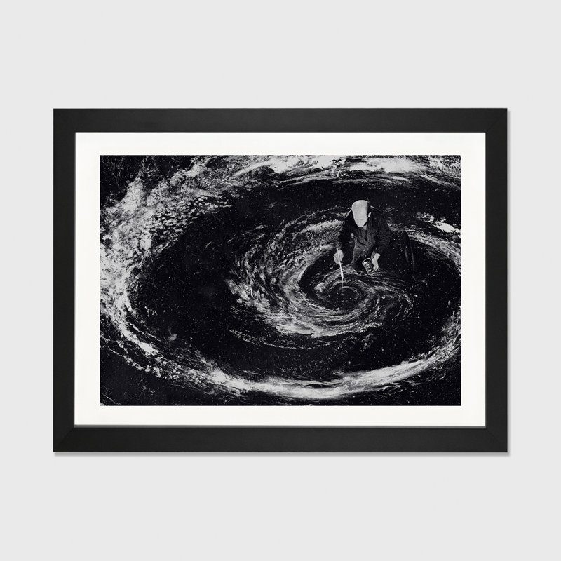 «Converge», impression, H 24 po x l 32 po x P 1 po, Papier encadré noir