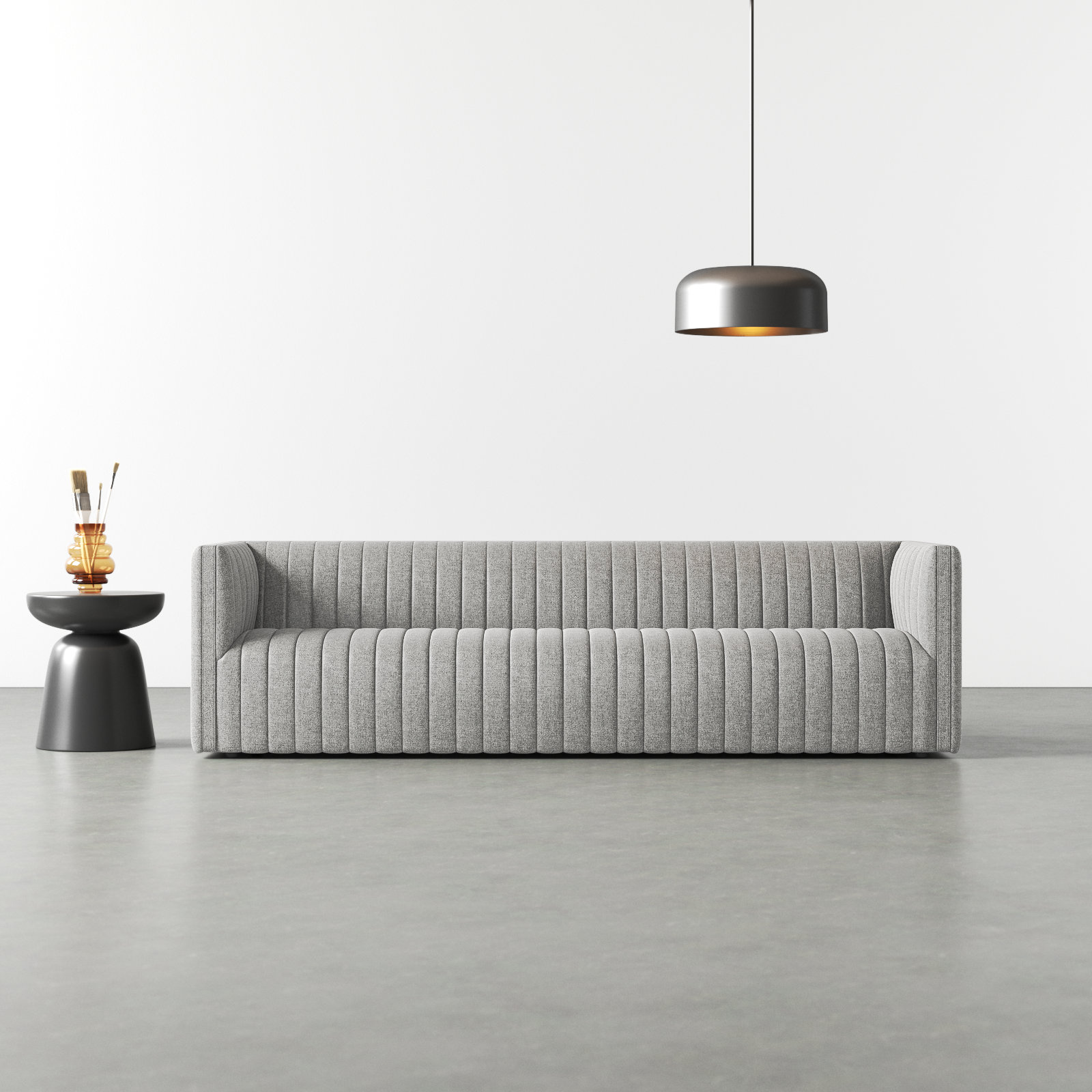 Brandt 97" Tuxedo Arm Sofa, 26.5" H x 88" W x 35" D, Crypton Nomad Taupe