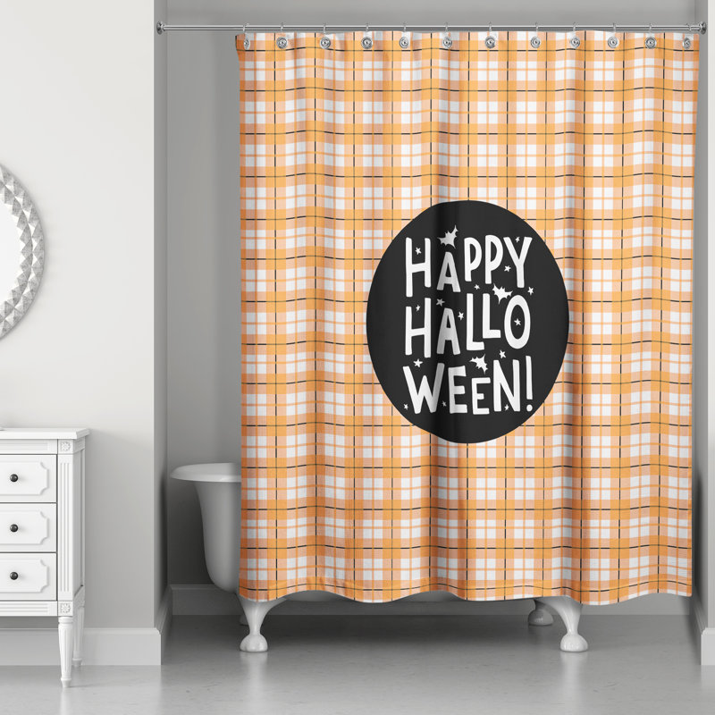 Rideau de douche simple joyeux halloween Staub