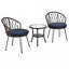 Ensemble de loisirs d'extérieur, 2 chaises simples en rotin avec table ronde en verre-90302713-90302599-86004357