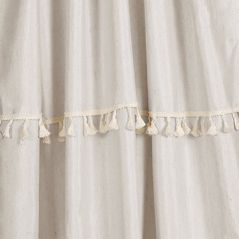 Neutral Linen Polyester Light-Filtering Rod Pocket Curtain Panels, 40" x 95"