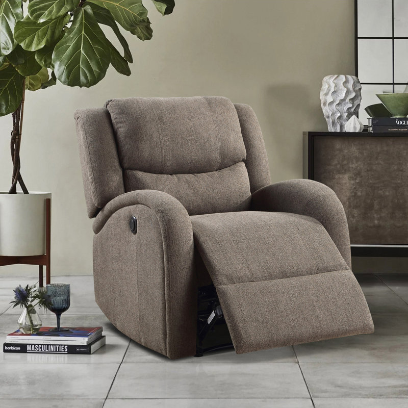 Neroli 31" Transitional Power Recliner with Chenille Upholstery, One-Touch Power Reclining Control, Durable Metal Reinforced Frame