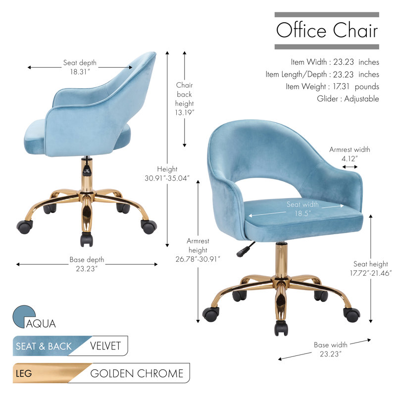 Rhoads Task Chair, Aqua