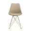 Ensemble de 4 chaises de salle à manger modernes avec siège en coquillage et pieds en acier doré Kitehcn