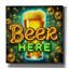  «Beer Here» par Rey Klimt, art mural sur toile, 26 po x 26 po-1900246519