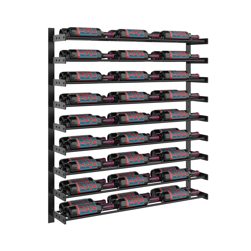 Jaydon 54 Bottle Wall Mounted Wine Bottle Rack Black, Matte Black, 114cm H x 104cm W x 31cm D