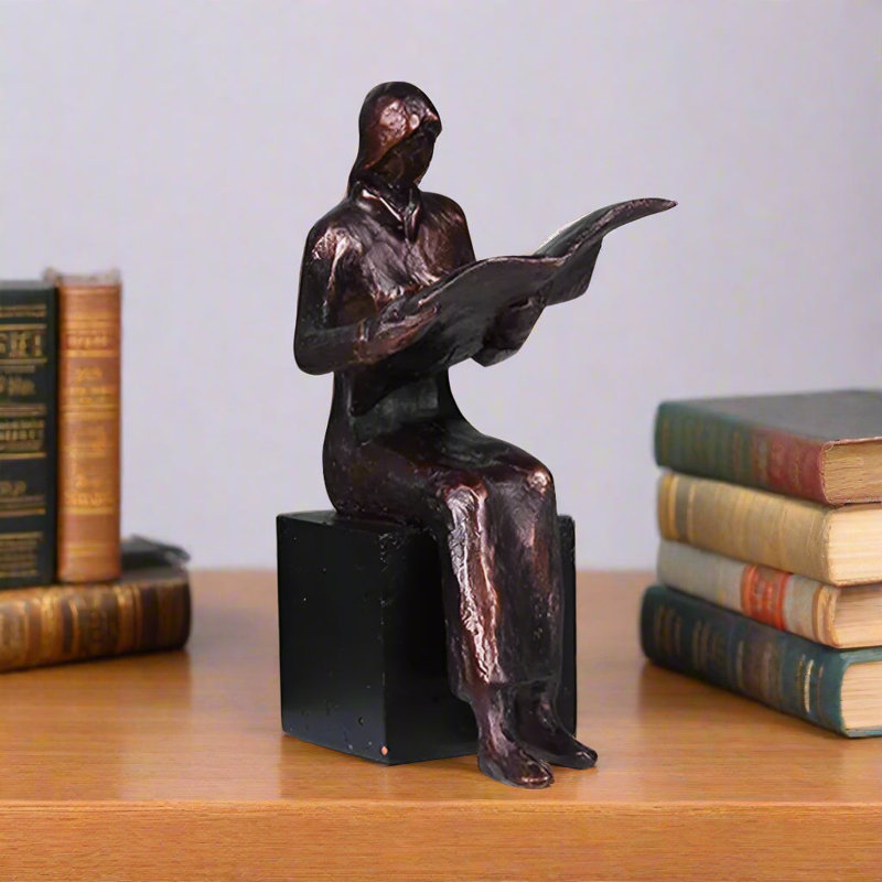 Reader Sculpture Bookend Figurines