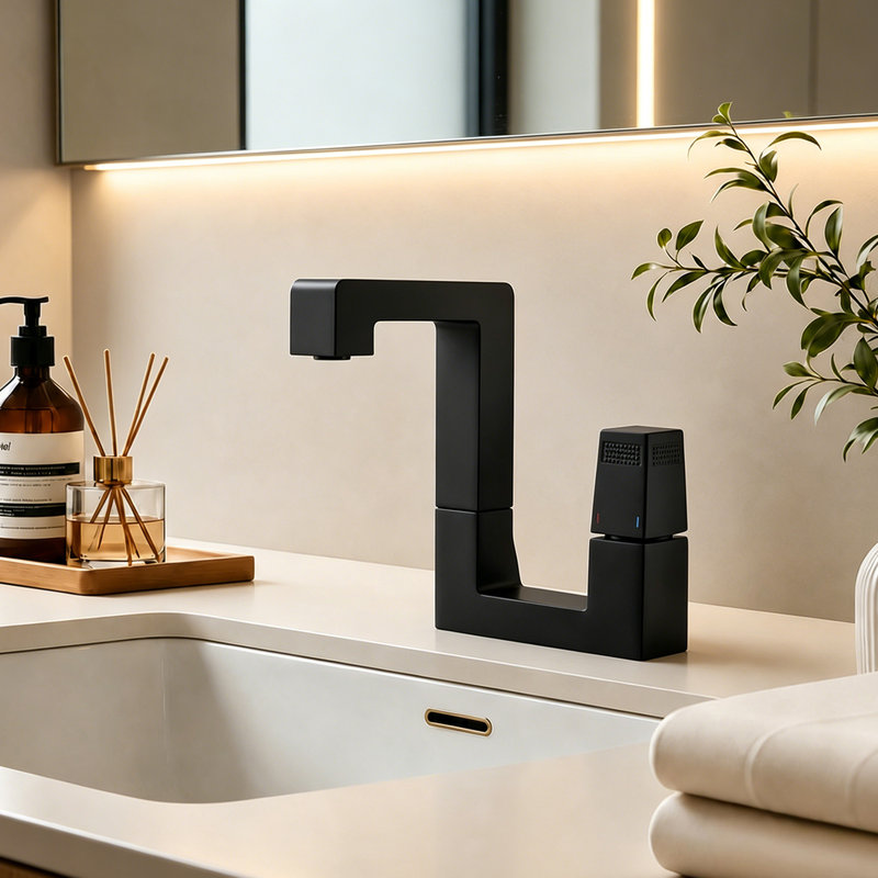 Single-Hole Single-Handle Bathroom Faucet, Matte Black