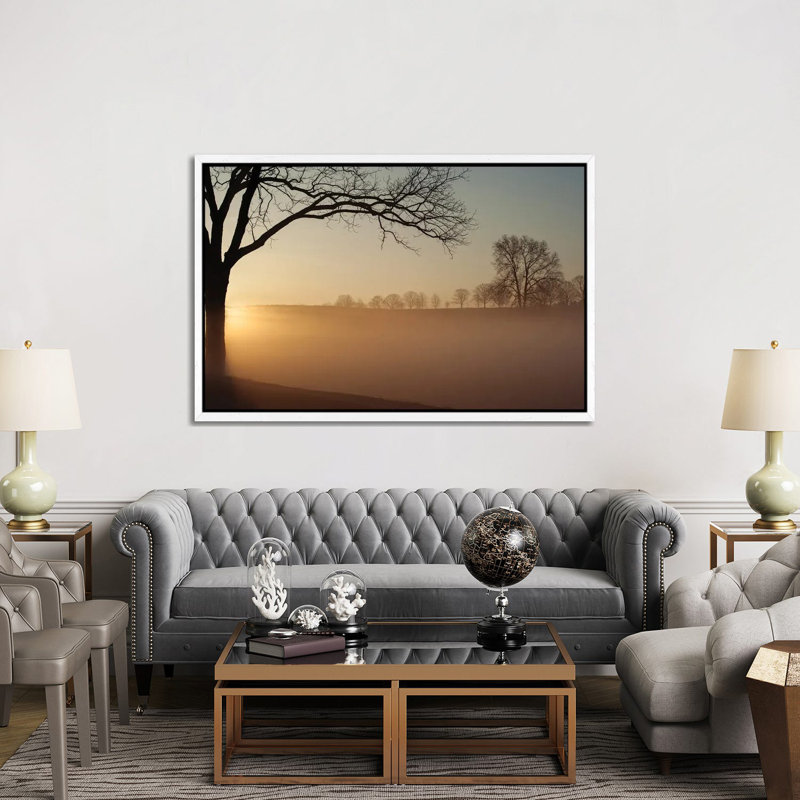 Sunrise In Valley Forge National Park by Austin - Gallery-Wrapped Canvas Giclée on Canvas, White Framed