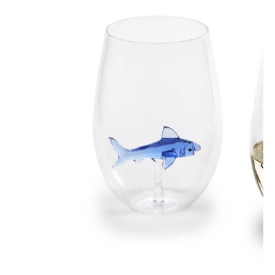 Kalalou Great White Shark Stemless Wine Glass