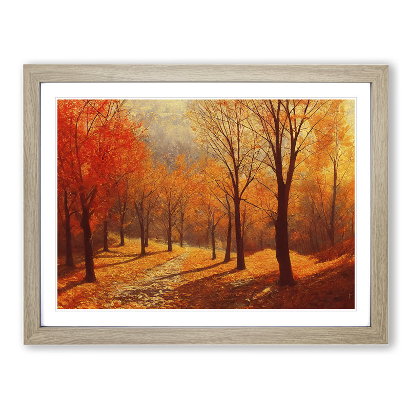 Amazing Autumn Forest - Framed Print, 25cm H x 34cm W x 2cm D, Oak Framed