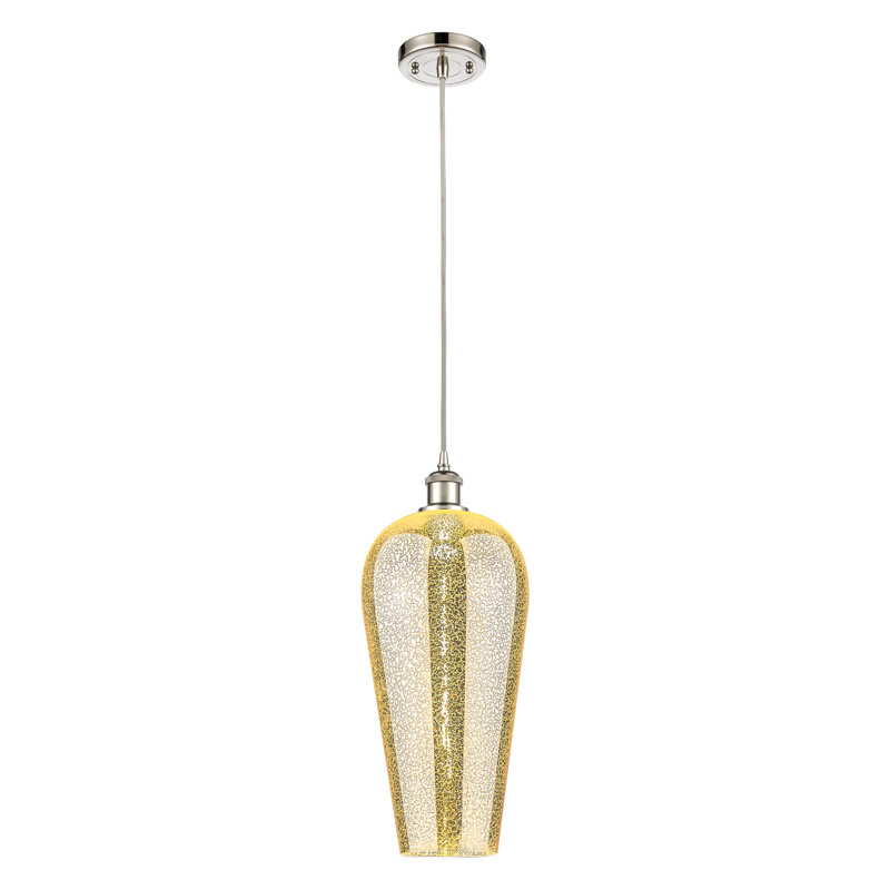 Mini-luminaire suspendu 1 lumière Ballston - Amiina, Mercure, Nickel poli