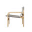 Fauteuil détachable et lavable en tissu de lin avec structure en bois massif, accoudoirs larges, design Mid-Century pour le salon, la chambre à coucher et le balcon-292231079-270028923