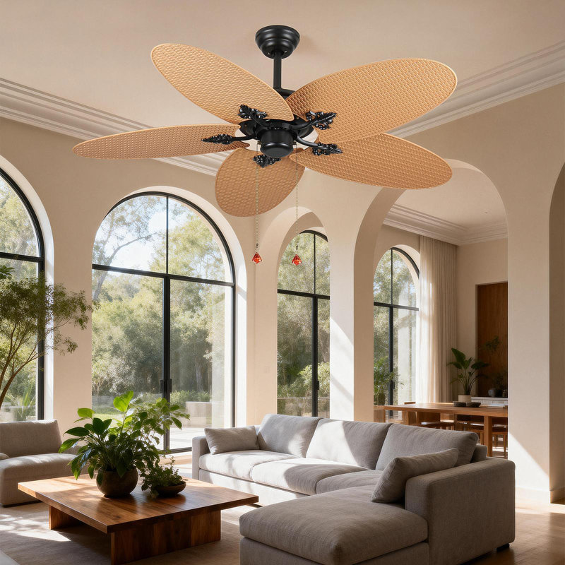Ventilateur de plafond tropical de 52 pouces avec 5 pales Palm Tree Palm Island