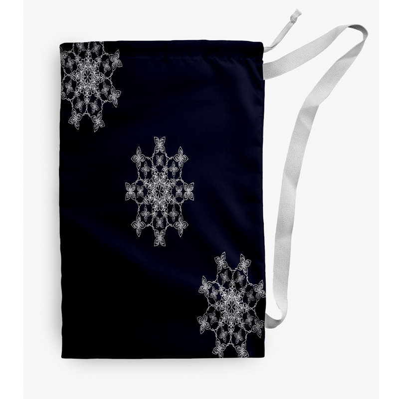 Fabric Laundry Bag with Handles, Black, Small (29" H x 18" W)