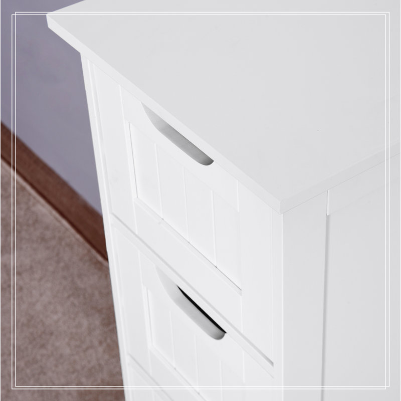 Armoire de rangement pour salle de bain, armoire autoportante avec tiroirs