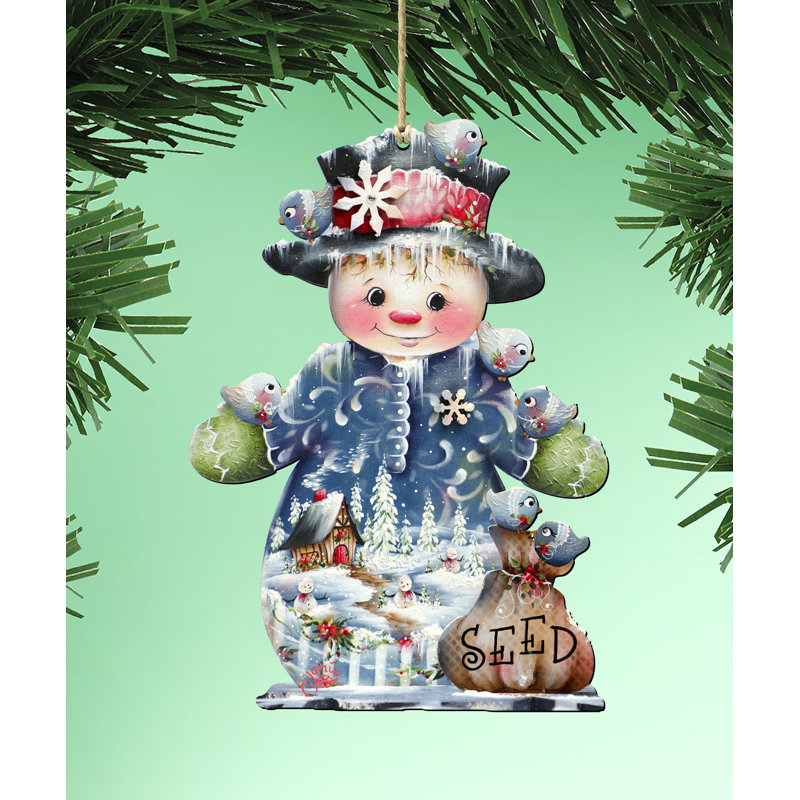 Ornement figurine suspendue bonhomme de neige