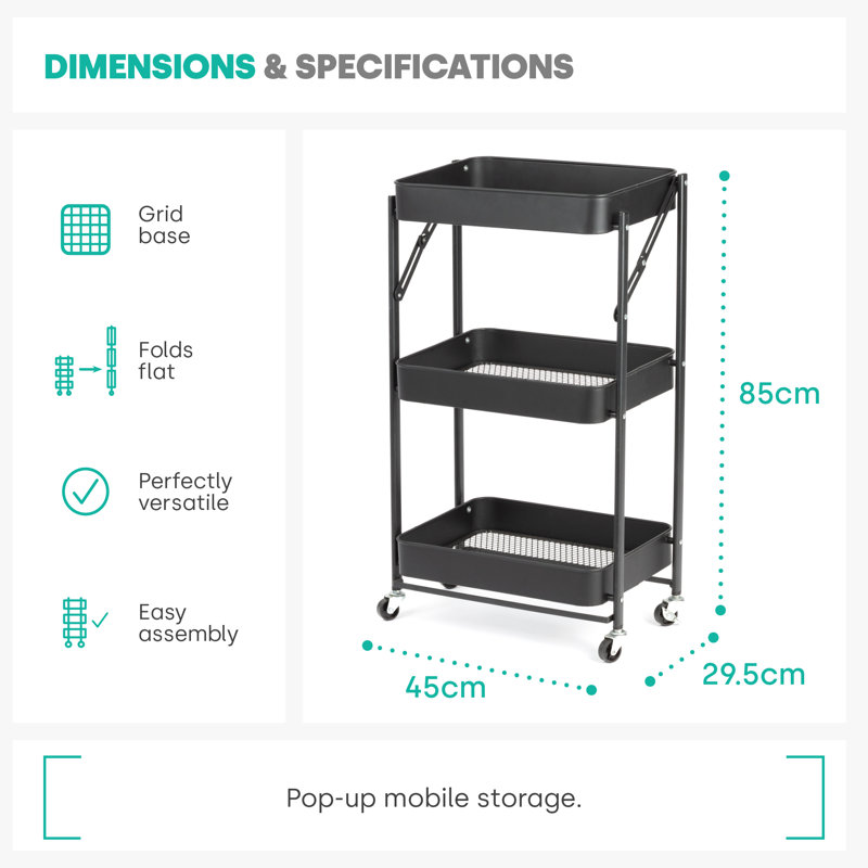 Metal Bar Cart, Black