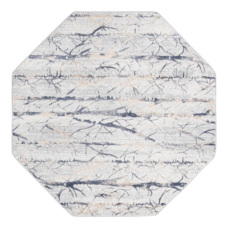 Sageville Floral Indoor Rug, Octagon 5'3" x 5'3"
