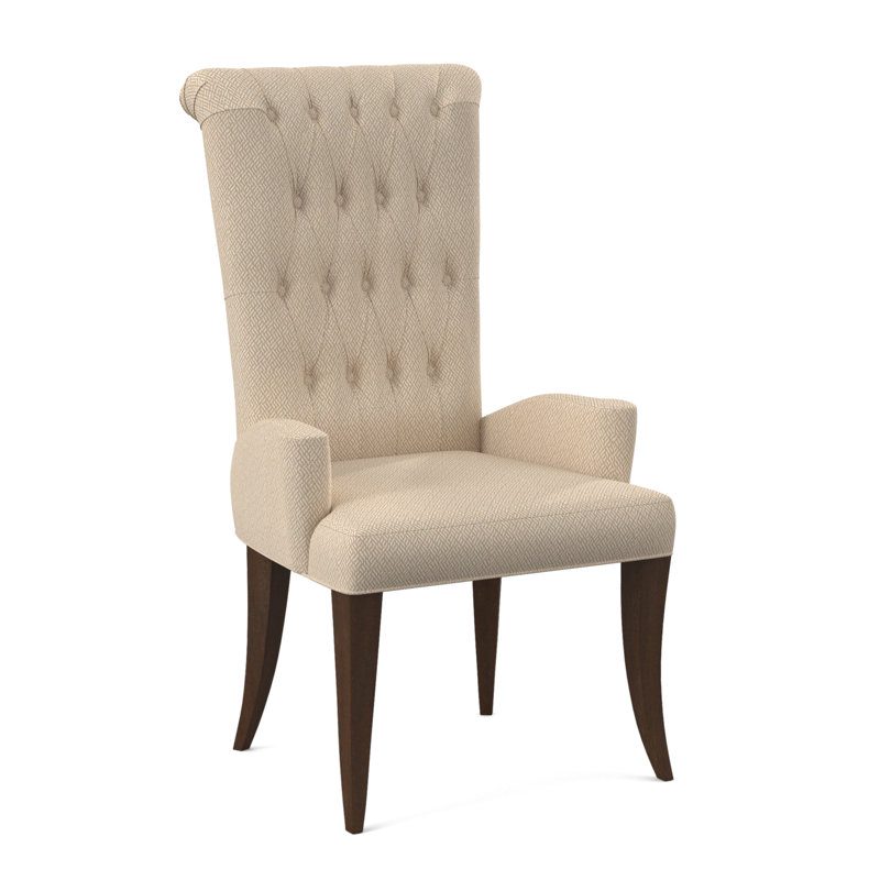Gossamer Dining Chair, American Walnut, Filigree Ivory 100% Polyester