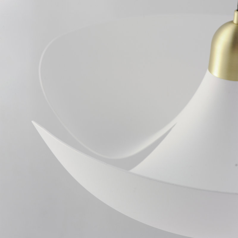 Luminaire suspendu 1 lumière Arth, Laiton satiné / blanc