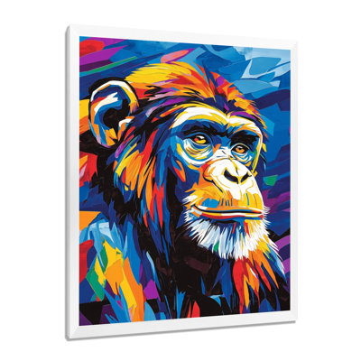 Pop Art Agile Monkey Portrait II - Monkey Canvas Print