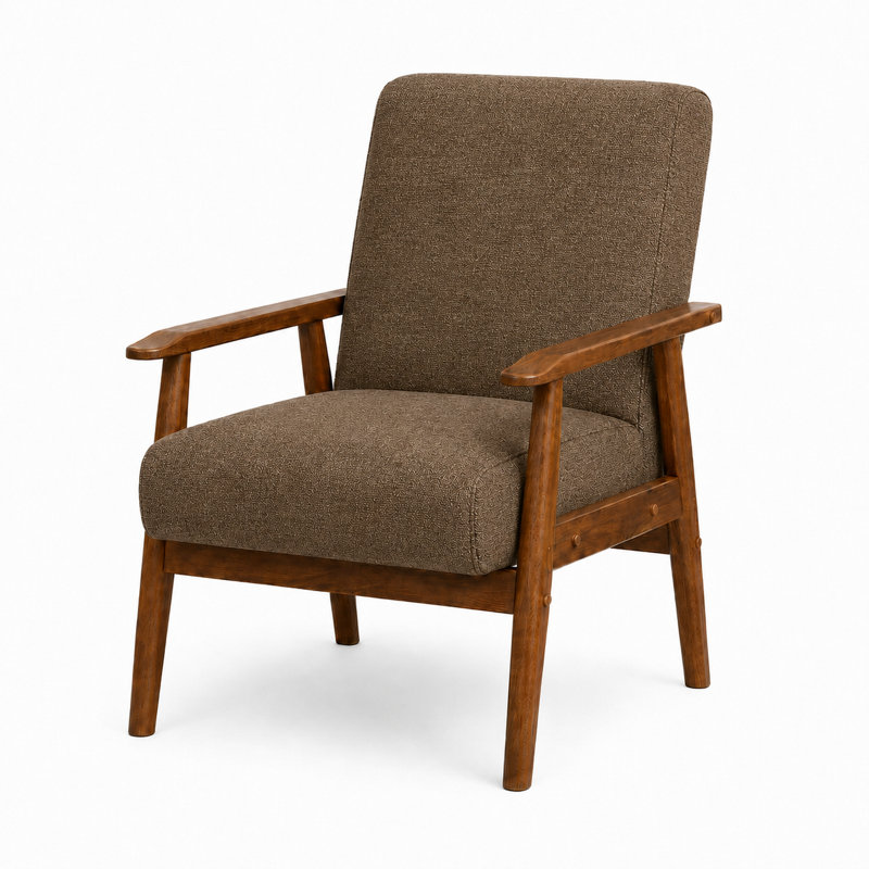Chaise d'appoint rembourrée Bridgeview, Espresso Linen