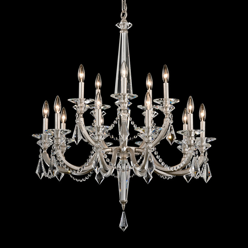 Verona 15 - Light Chandelier, Antique Silver