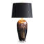 Lampe de table en verre 28,5 po avec abat-jour noir et base en cristal avec ampoules DEL