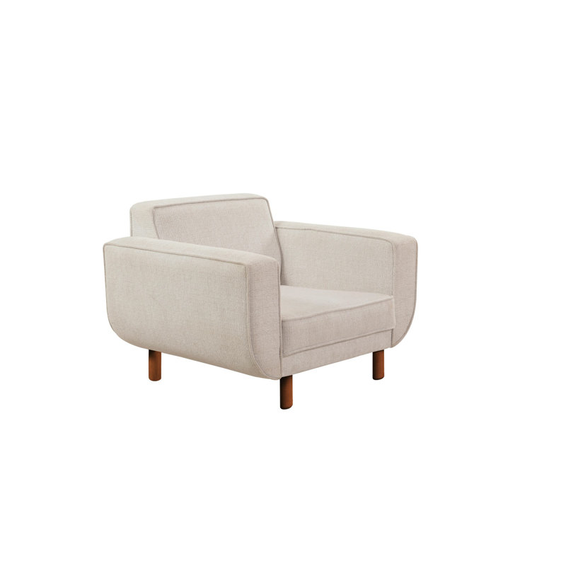 Fauteuil à oreilles, Mélange de polyester blanc, Brun