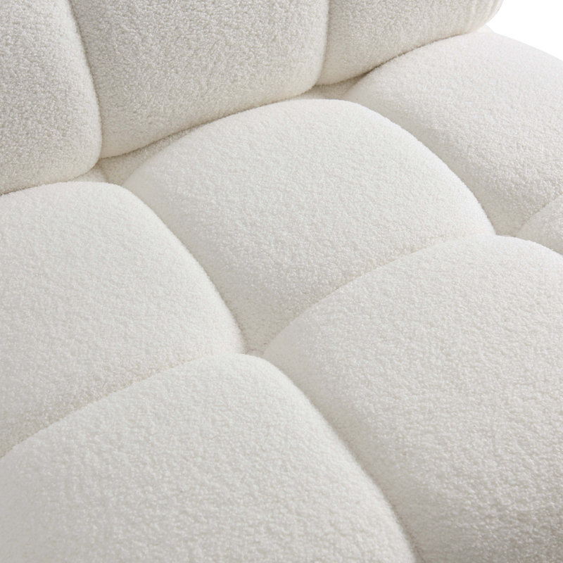 Chesnie Cream Vegan Shearling Modular Armless Chair
