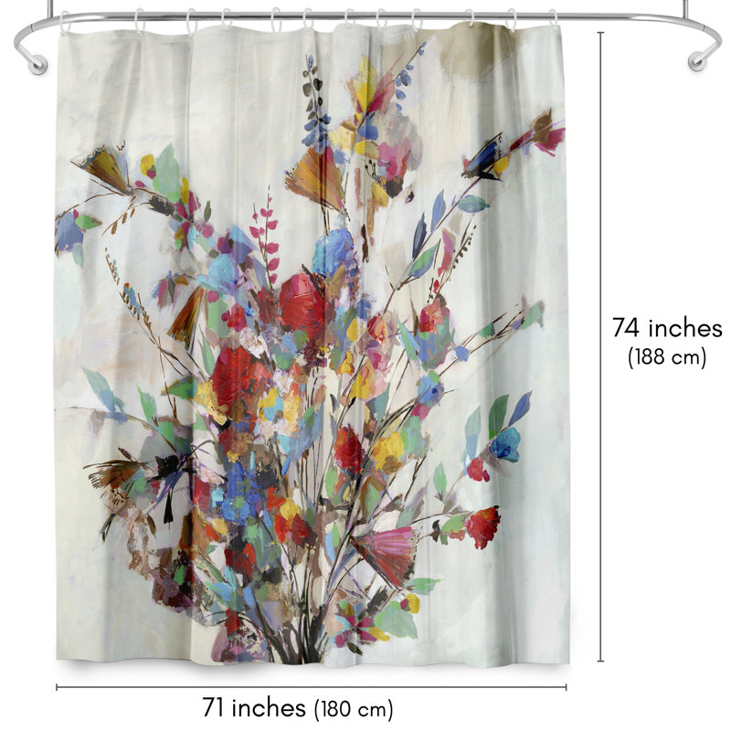 Rideau de douche 71 "x 74", bouquet de printemps par PI Creative Art