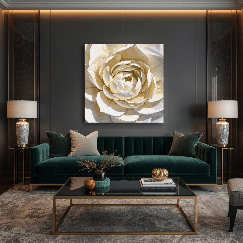 "Watercolor Botanical" 30, art mural sur toile grise, H 12 po x l 12 po