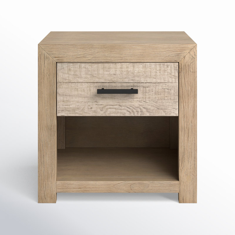 Roux Single Drawer Pine Wood Nightstand
