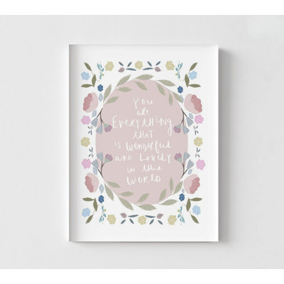 You Are Everything Sign Print, Framed Sweet Quote Poster Print, Lovely Sign Art, Positive Energy Print,Meaningful Sign Print,Framed Wall Art