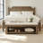 55-inch Wooden Upholstered Bed Bench with Storage, Rustic End Of Bed Bench with Teddy Fleece Cushion  for Bedroom 