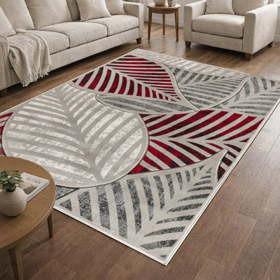 Tapis de salon doux, sculpté à la main, motif de feuilles turquoise et gris argenté, 2,44 m x 3,05 m