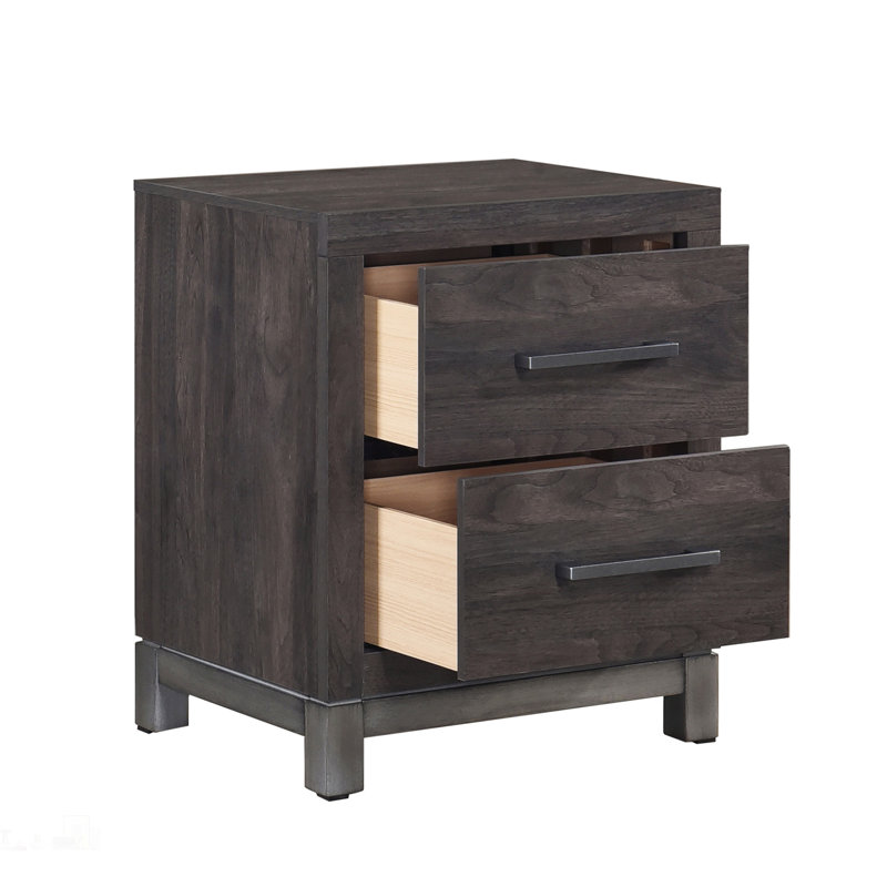 Table de chevet moderne et élégante avec 2 tiroirs, une solution de rangement durable et élégante pour les essentiels du chevet.