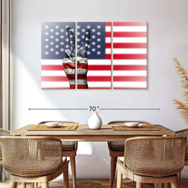 Borges American Flag Peace, 36" H x 57" W