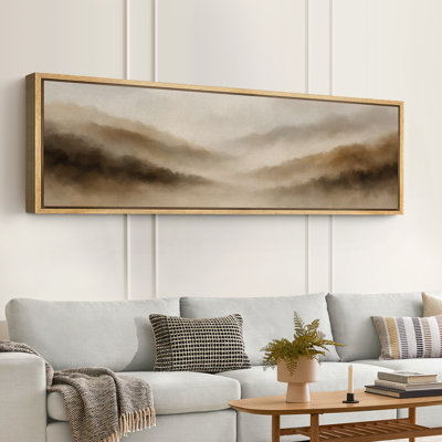 Large Framed Canvas Print Wall Art - Neutral Abstract Landscape Print for Minimalist Modern Wall Decor
